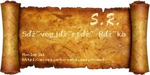 Sövegjártó Réka névjegykártya