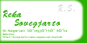 reka sovegjarto business card